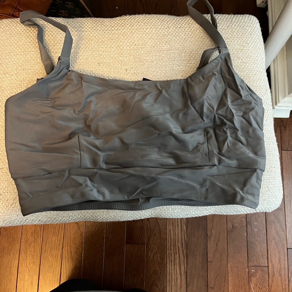Brand new metallic silver balance athletica sports bra